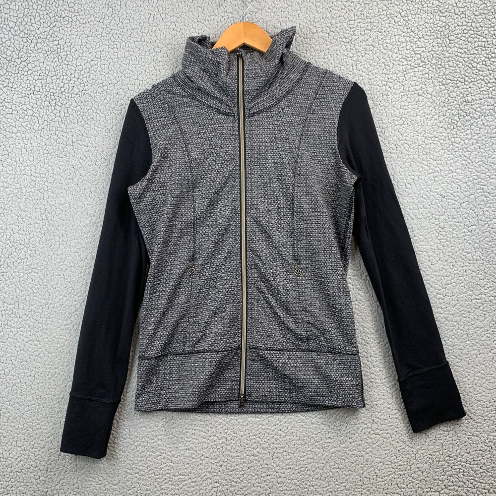 Lululemon Jacket G1 Coolmax Women's Full Zip Hoodie Size 6 Gray Black